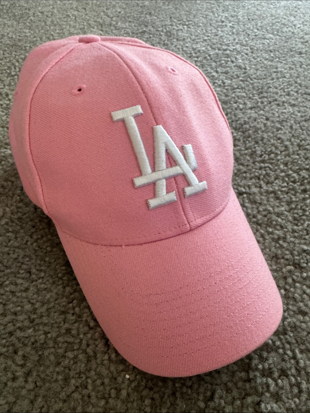 Pink LA Baseball Cap - White Embroidered Logo